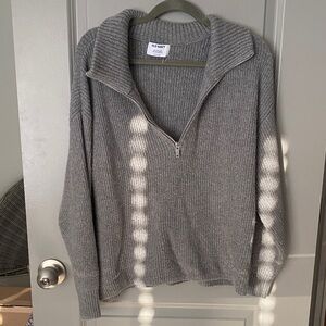 Old Navy Heather Gray Zip-Up Sweater
